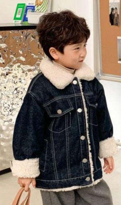 Denim Thicken Warm Jacket for Children