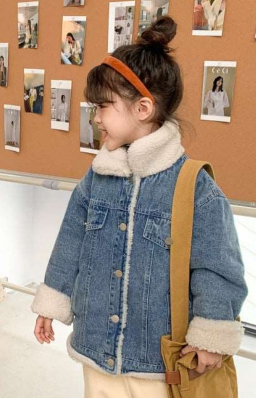 Denim Thicken Warm Jacket for Children